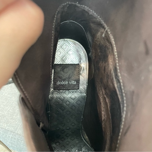 DOLCE VITA Leather Wrap Ankle Heel Booties - Gray, Size 7 - Picture 8 of 12